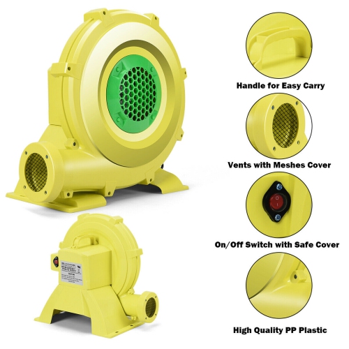 Costway Air Blower Pump Fan 735 Watt 1.0HP For Inflatable Bounce House Bouncy Castle