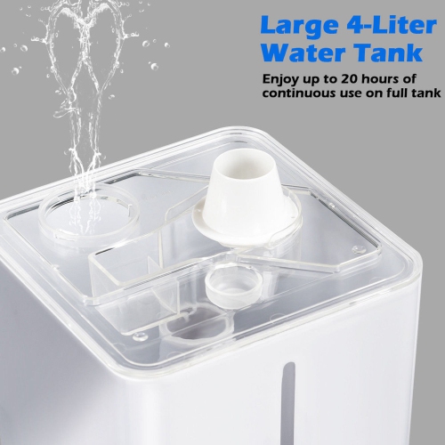 Costway 4L Ultrasonic Cool Mist Air Diffuser Humidifier w/ LED Night Light Office