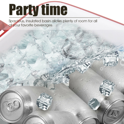 Costway 80-quart Cooler Beer Cart Outdoor Entertaining Rolling Party Steel Bar Bistro