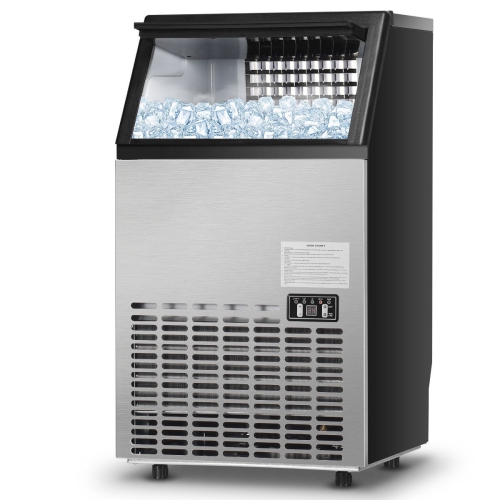 Costway Built-In Stainless Steel Commercial 110Lbs/24H Ice Maker Portable Ice Machine