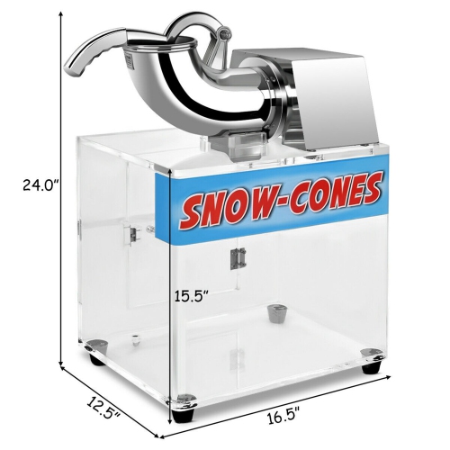 Costway Electric Snow Cone Machine Ice Shaver Maker Shaving Crusher Dual Blades
