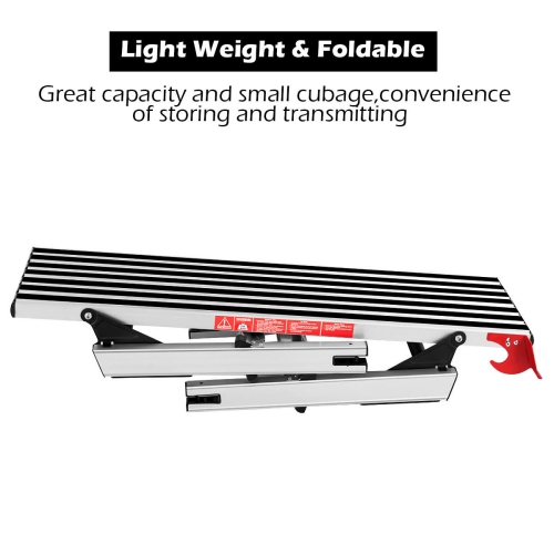 330lbs Aluminum Step Stool Folding Bench Work Platform Non-slip Drywall Ladder