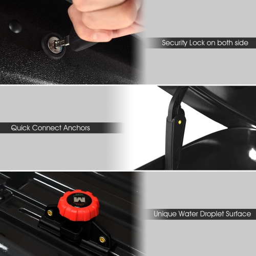 Goplus 14 Cubic Feet Cargo Box Dual-sided Opening Car Roof Box Rack Mount Carrier