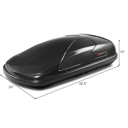 Goplus 14 Cubic Feet Cargo Box Dual-sided Opening Car Roof Box Rack Mount Carrier