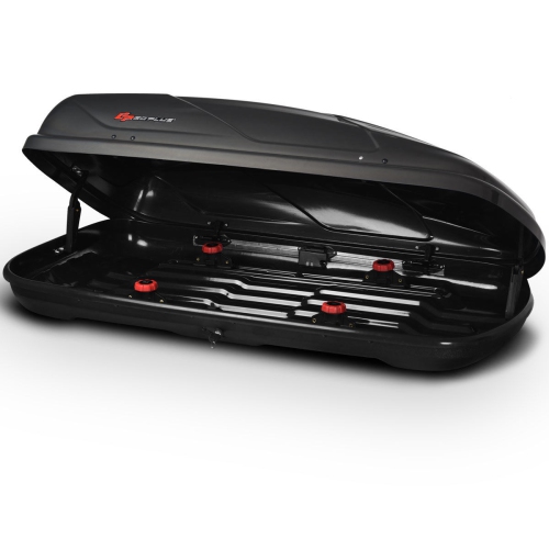 Goplus 14 Cubic Feet Cargo Box Dual-sided Opening Car Roof Box Rack Mount Carrier