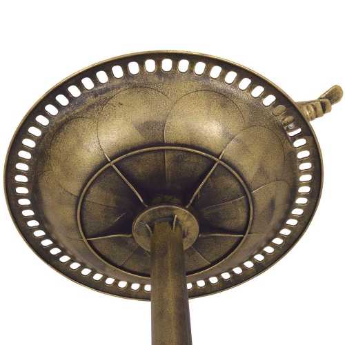 Costway Antique Gold Freestanding Pedestal Bird Bath Feeder Garden Yard Decor