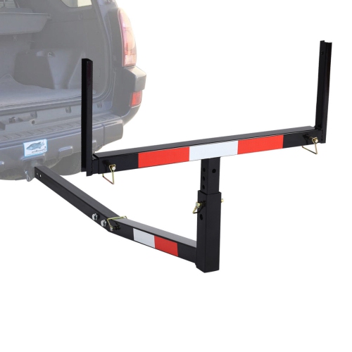 Pick Up Truck Bed Hitch Extender Adjustable Steel Extension Rack Loads Flag