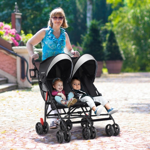 Foldable Twin Baby Double Stroller Kids Ultralight Umbrella Stroller Pushchair