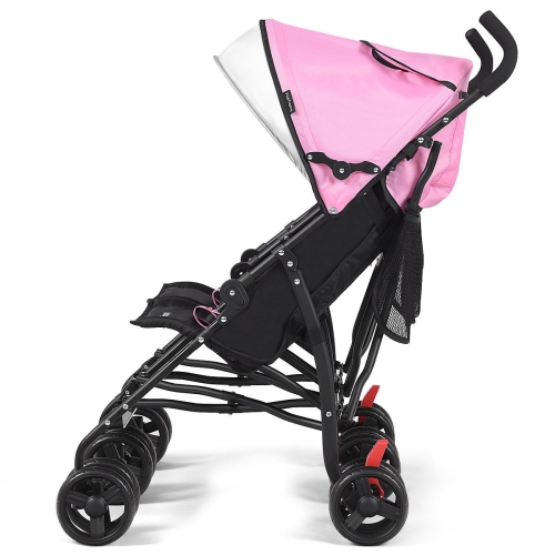 Twin Baby Double Stroller Kids Ultralight Umbrella Stroller Pushchair Pink