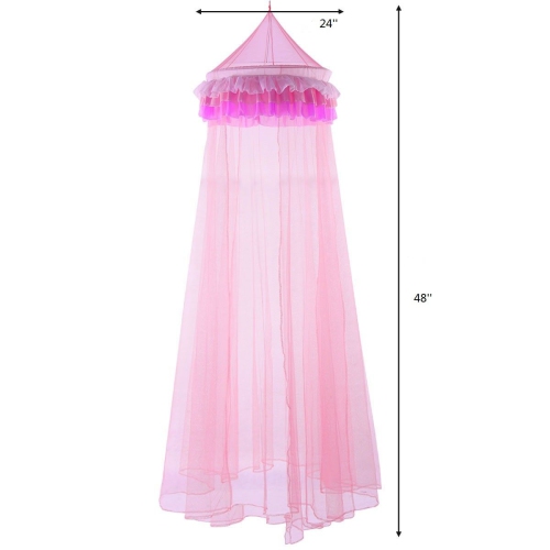 Elegant Lace Bed Mosquito Netting Mesh Canopy Princess Round Dome Bedding Net