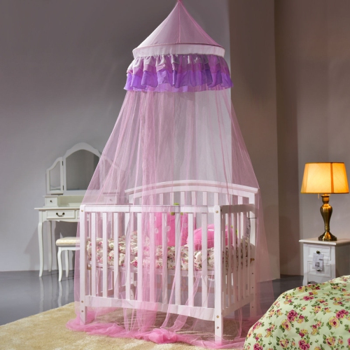 Elegant Lace Bed Mosquito Netting Mesh Canopy Princess Round Dome Bedding Net