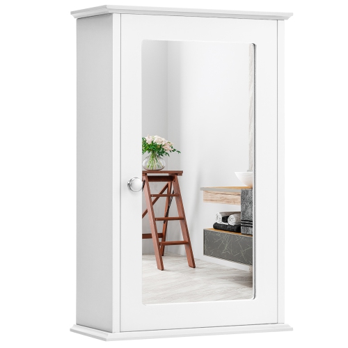 Quality White Bathroom Wall Cabinet with Mirror Shelves Storage Cupboard Wooden 