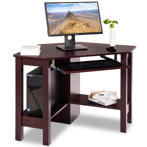 Wooden Corner Gaming Computer Desk Workstation Laptop Table Office
