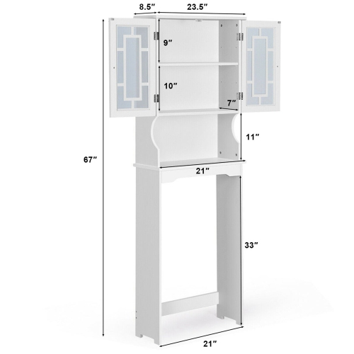 Costway Storage Cabinet Tower Organizer Over the Toilet Bathroom Spacesaver