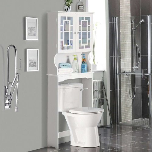 Costway Storage Cabinet Tower Organizer Over the Toilet Bathroom Spacesaver