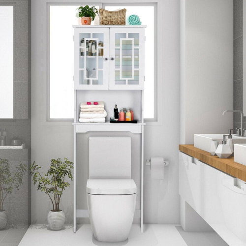 Costway Storage Cabinet Tower Organizer Over the Toilet Bathroom Spacesaver