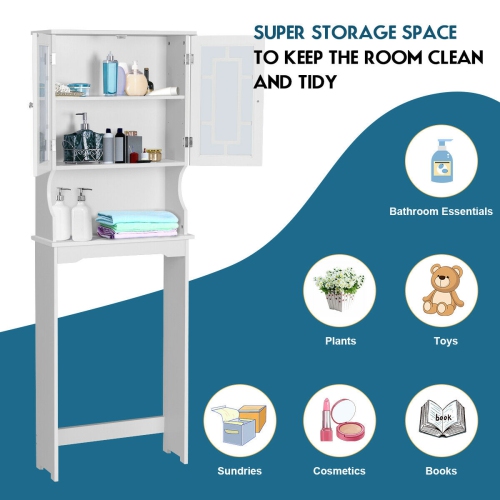 Costway Storage Cabinet Tower Organizer Over the Toilet Bathroom Spacesaver