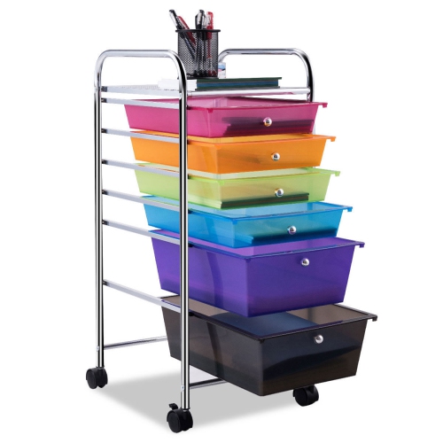 6 Drawer Rolling Storage Cart Tool Organizer Scrapbook Paper Office School