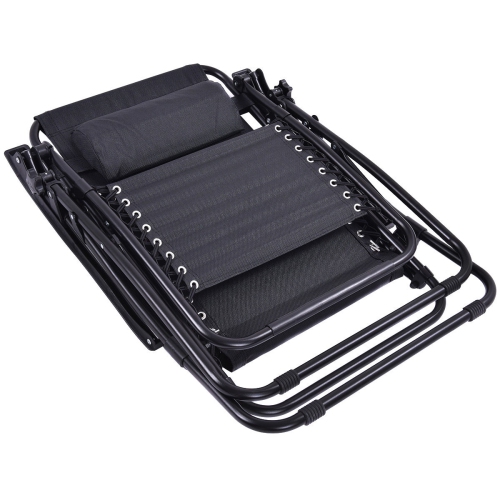 Costway 2PC Zero Gravity Lounge Chairs Patio Folding Recliner Outdoor W/ Cup Holder