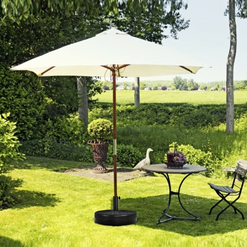 Costway 20'' Round 23L Water Filled Umbrella Base Stand Self-filled Patio Furniture