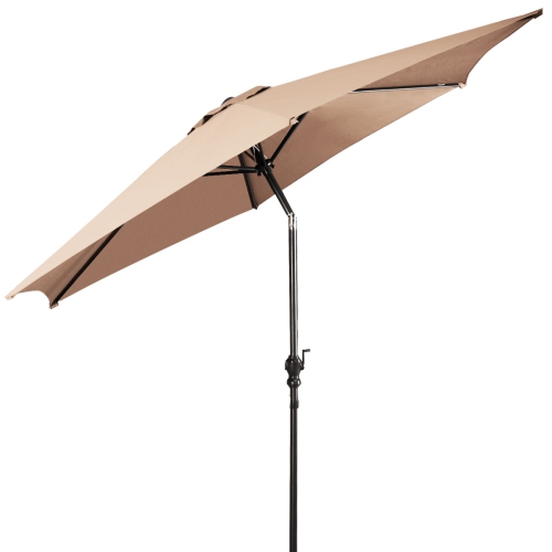 Costway 9FT Patio Umbrella Patio Market Steel Tilt W/ Crank Outdoor Yard Garden