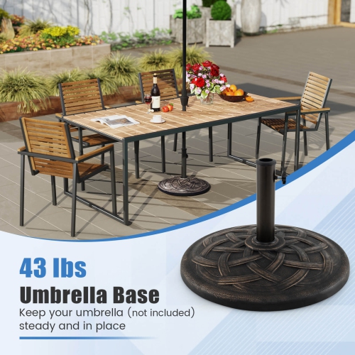 Costway 22'' Round Heavy Duty Umbrella Base Stand Market Patio Standing Outdoor Patio