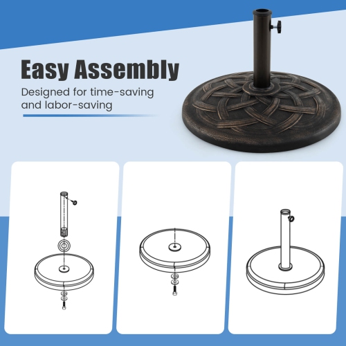 Costway 22'' Round Heavy Duty Umbrella Base Stand Market Patio Standing Outdoor Patio