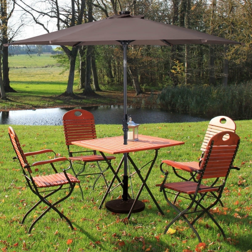 Costway 9FT Patio Solar Umbrella LED Patio Market Steel Tilt W/ Crank Outdoor