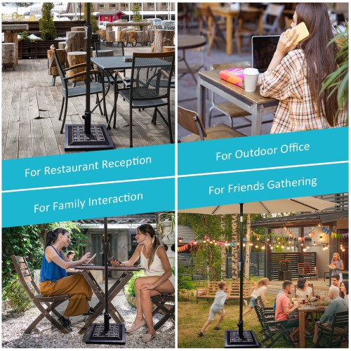 Costway 17.5'' Square Umbrella Base Stand Market Patio Standing Outdoor Patio Heavy Duty