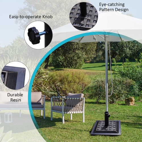 Costway 17.5'' Square Umbrella Base Stand Market Patio Standing Outdoor Patio Heavy Duty