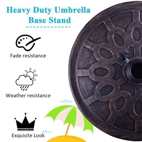 Costway 17.5'' Round Umbrella Base Stand Market Patio Standing Outdoor Garden Heavy Duty