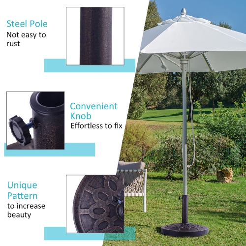 Costway 17.5'' Round Umbrella Base Stand Market Patio Standing Outdoor Garden Heavy Duty
