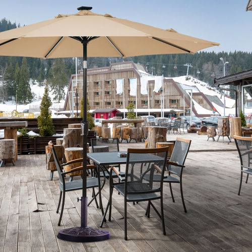 Costway 17.5'' Round Umbrella Base Stand Market Patio Standing Outdoor Garden Heavy Duty