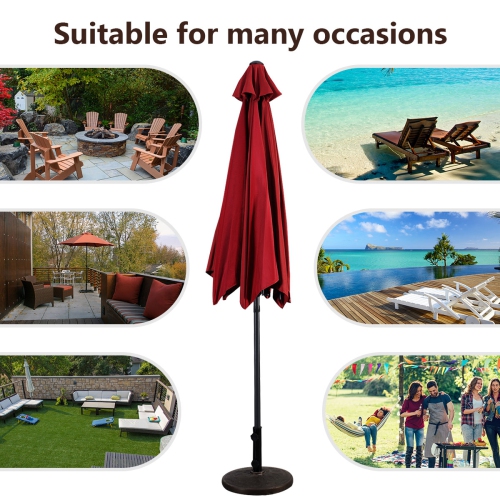 Costway 9FT Patio Umbrella Patio Market Steel Tilt W/ Crank Outdoor Yard Garden