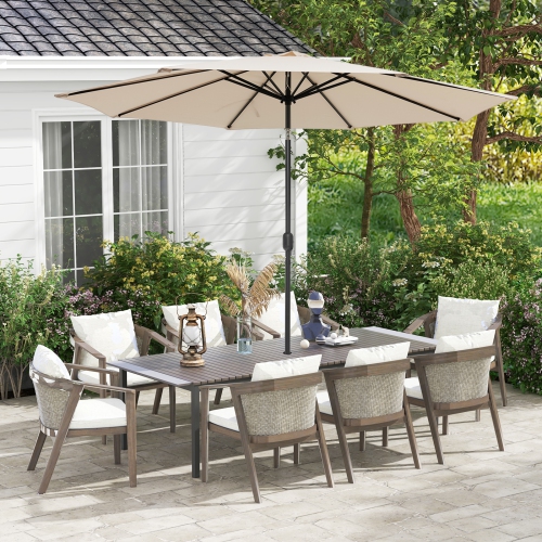 Costway 10 FT Patio Umbrella Patio Market Steel Tilt W/ Crank Outdoor Yard Garden