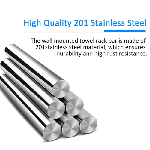 Costway Wall Mounted Towel Rack Rail Holder Storage Shelf Stainless Steel Bathroom