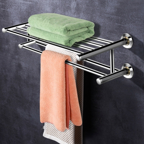 Costway Wall Mounted Towel Rack Rail Holder Storage Shelf Stainless Steel Bathroom