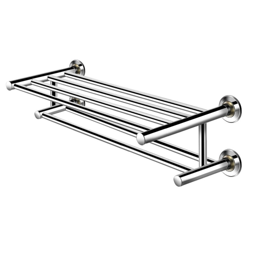 Costway Wall Mounted Towel Rack Rail Holder Storage Shelf Stainless Steel Bathroom