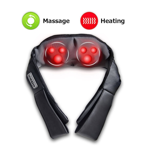 Shiatsu Back & Neck Massager Kneading Shoulder Massage Pillow W/ Heat Straps
