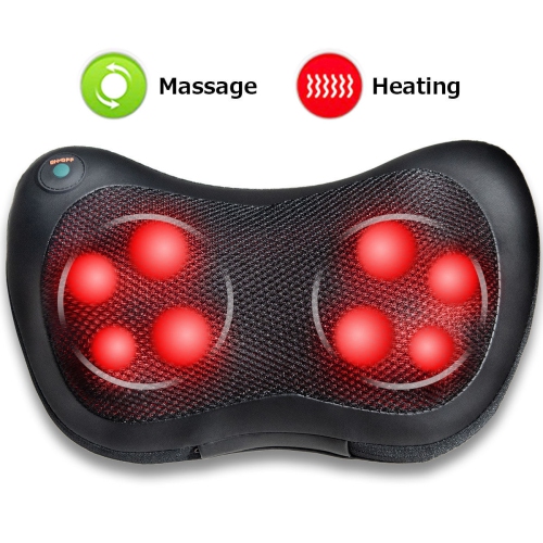 Shiatsu Shoulder Neck Back Massage Pillow W/ Heat Kneading Massager Car Seat