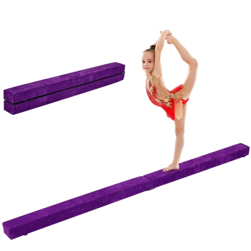 COSTWAY  7' Folding Floor Balance Beam Sectional Training Equipment Home Gym