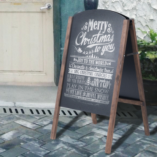 Costway 40'' Wood A-Frame Chalkboard Sign Menu Board Sidewalk Wedding Signage