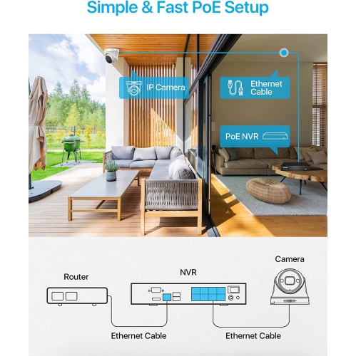 ZOSI 4K 8CH PoE NVR Home Security Camera System, 4pcs 8MP Wired Spotlight POE IP Surveillance Cameras Outdoor with 2-Way Audio, Human Detection,