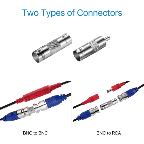 ZOSI 2X100FT(30M) Security Camera Cable All-in-One CCTV Video Power Wire BNC RCA Cord Cable for 4K 8MP 5MP 1080P Security Camera DVR System - 2-Pack