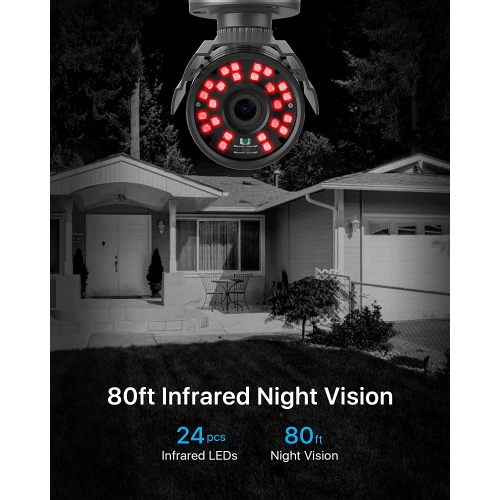 ZOSI Add-on Wired 1080P 2MP 4-in-1 CCTV Outdoor Security Camera Bullet Camera for CVBS/AHD/TVI/CVI DVR Surveillance System, IP66, 80ft Night Vision -