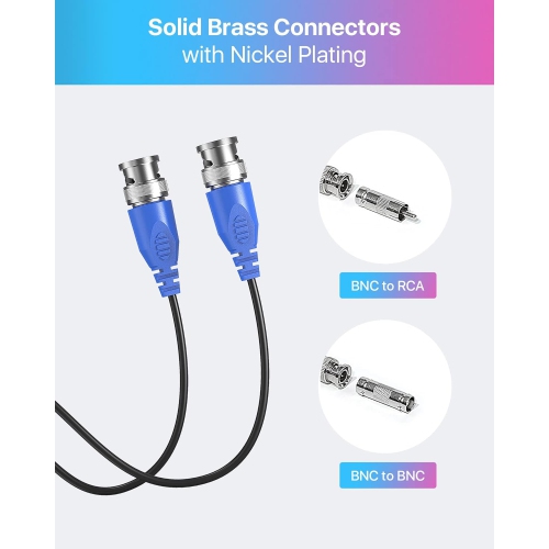 ZOSI 100FT(30M) Security Camera Cable All-in-One CCTV Video Power Wire BNC RCA Cord Cable for 4K 8MP 5MP 1080P Security Camera DVR System