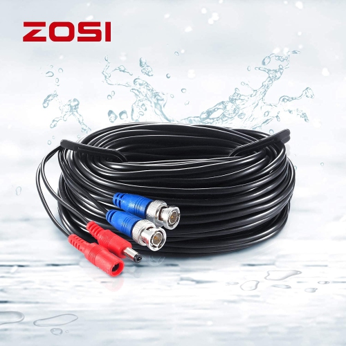 ZOSI 100FT(30M) Security Camera Cable All-in-One CCTV Video Power Wire BNC RCA Cord Cable for 4K 8MP 5MP 1080P Security Camera DVR System