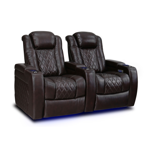 Valencia Tuscany Top Grain 11000 Italian Nappa Leather Power Reclining, Lumbar, Dark Chocolate Home theatre Seating 2-seat