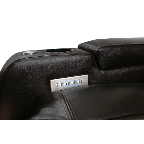 Valencia Tuscany Top Grain 11000 Italian Nappa Leather Power Reclining, Lumbar, Dark Chocolate Home theatre Seating 5-seats