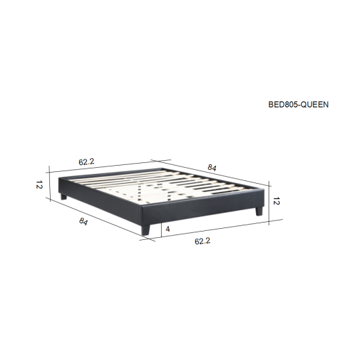 Husky® Paragon Upholstered Platform Bed – Queen - Black